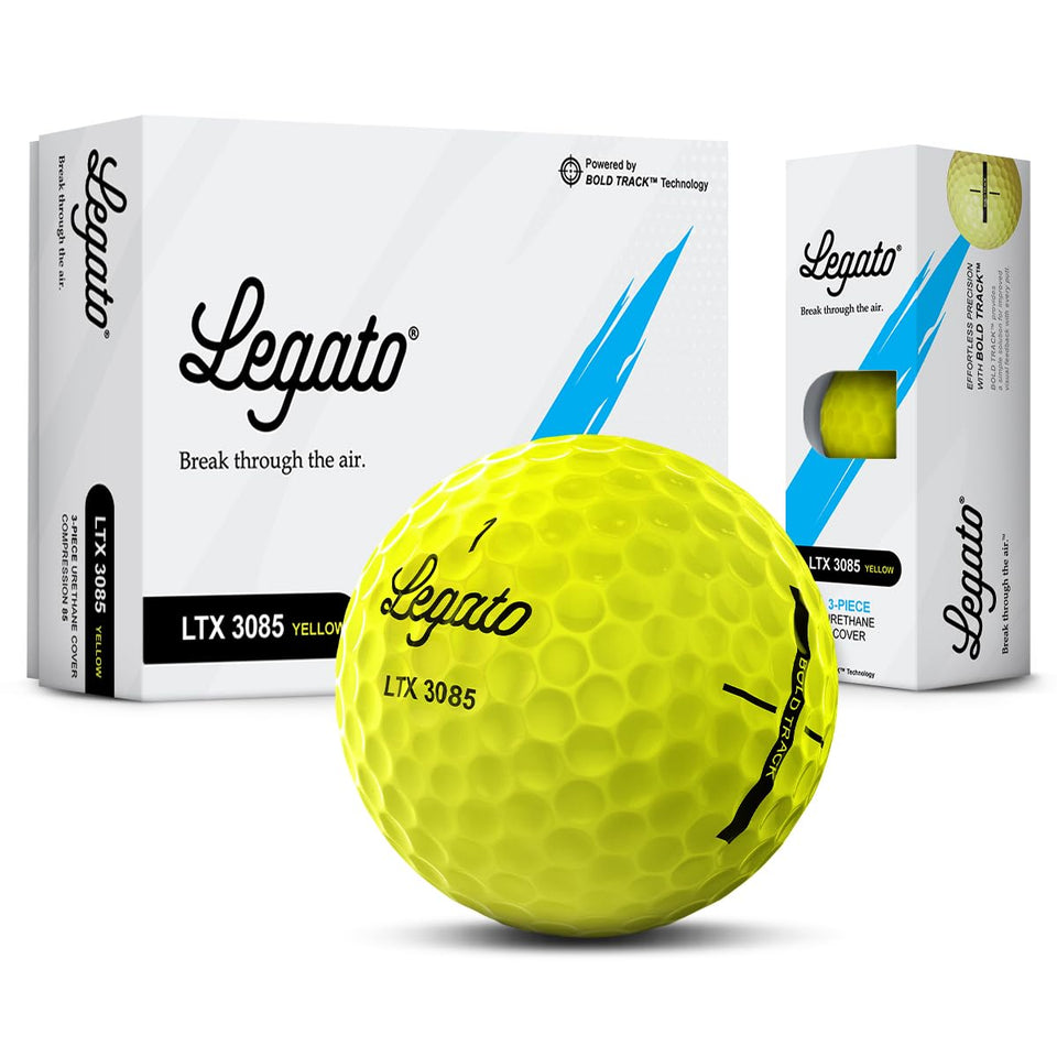 Legato LTX3085 three-piece construction for greater distance and soft feel on approach shots.
