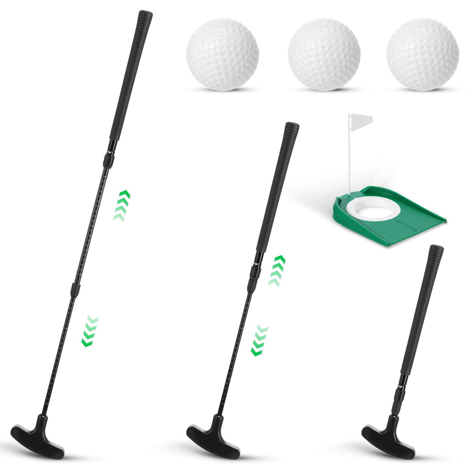 Leitee adjustable putter in black for versatile left or right-handed practice at home.