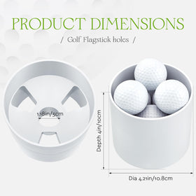 Leitee golf hole cup with flagpole for quick alignment during drills.