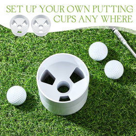 Leitee putting cup for outdoor practice in yards, patios, or offices.