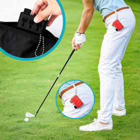 LemonRoad pocket-sized brush kit fits in bag for on-course cleaning.