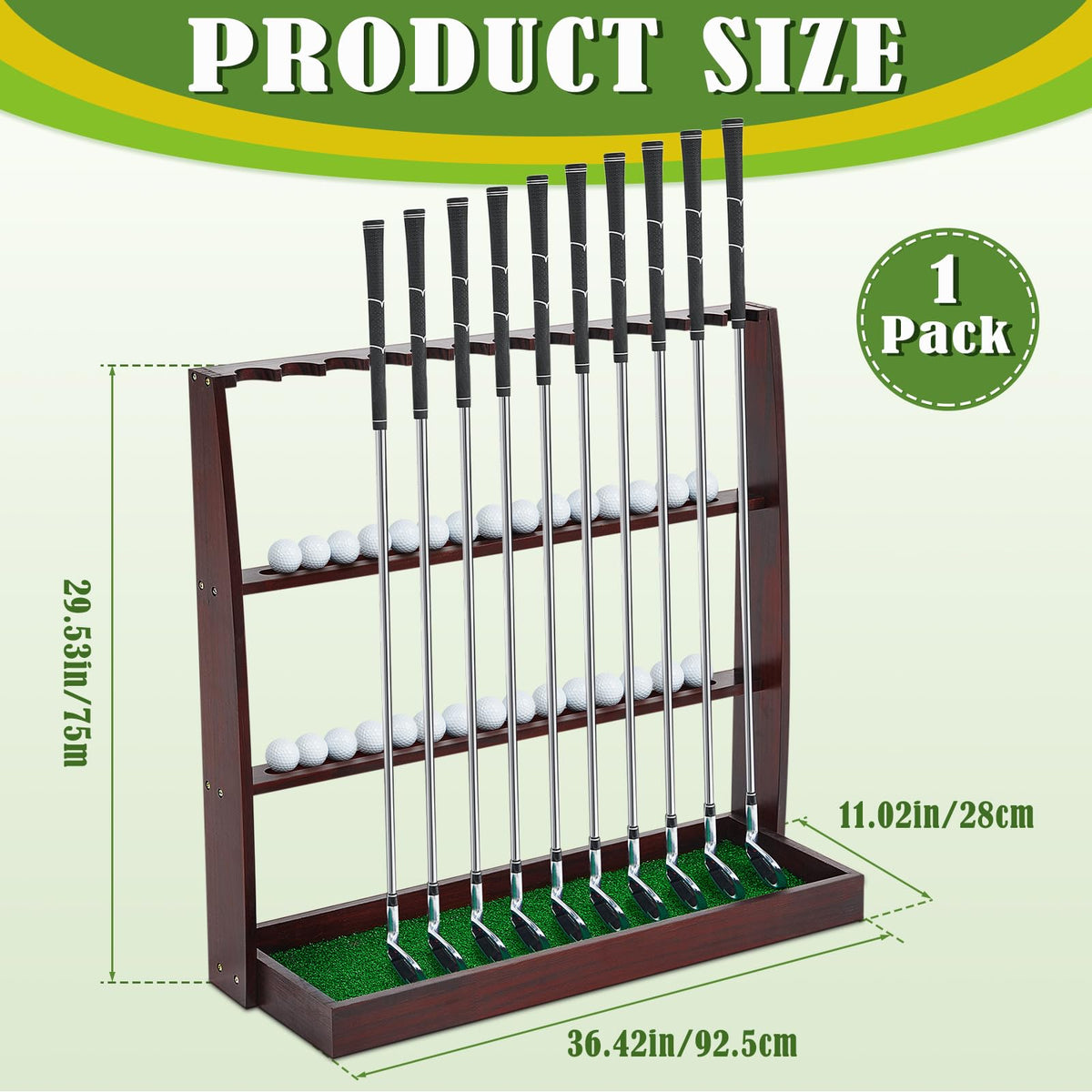 Lenwen golf club holder floor stand offers sturdy pine construction