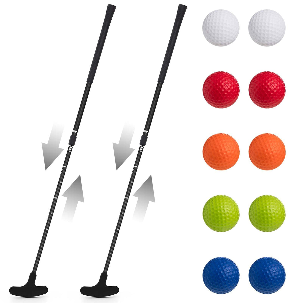 Lenwen adjustable-length golf putter in black for versatile left or right-handed play.