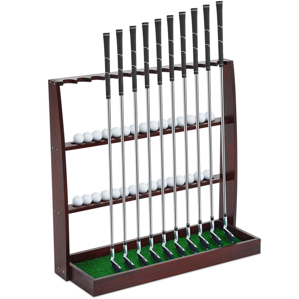 Lenwen golf putter stand wooden display keeps clubs neatly organized and accessible