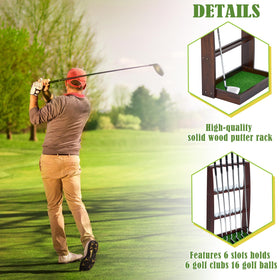 Lenwen semi-finished golf stand showing easy assembly steps