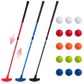 Lenwen blue adjustable putter in hand for versatile practice