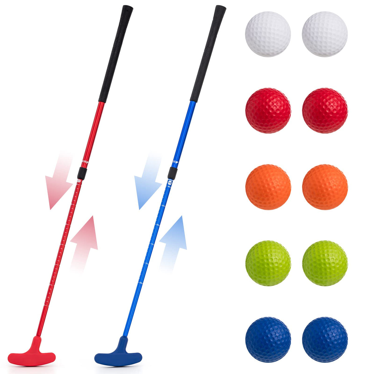 Lenwen two-way golf putter with adjustable length for versatile players