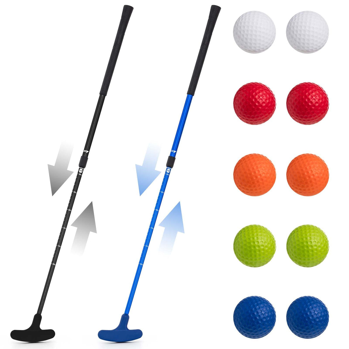 Lenwen two-way putter design for left or right-handed players in blue and black
