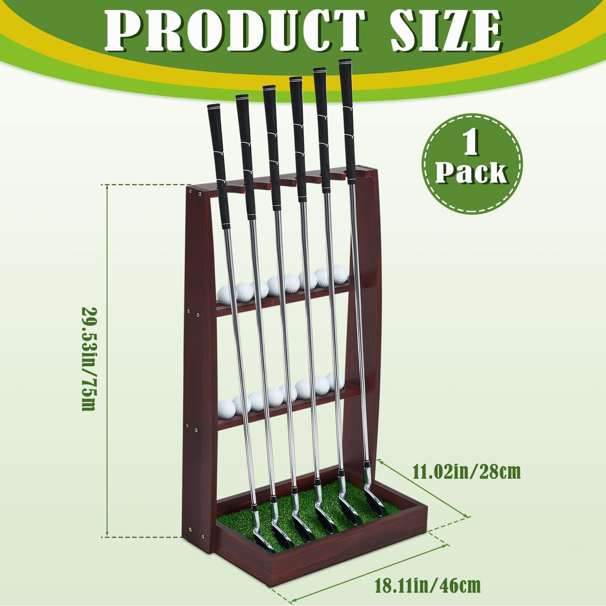 Lenwen wooden display rack in warm brown pine finish for elegant storage
