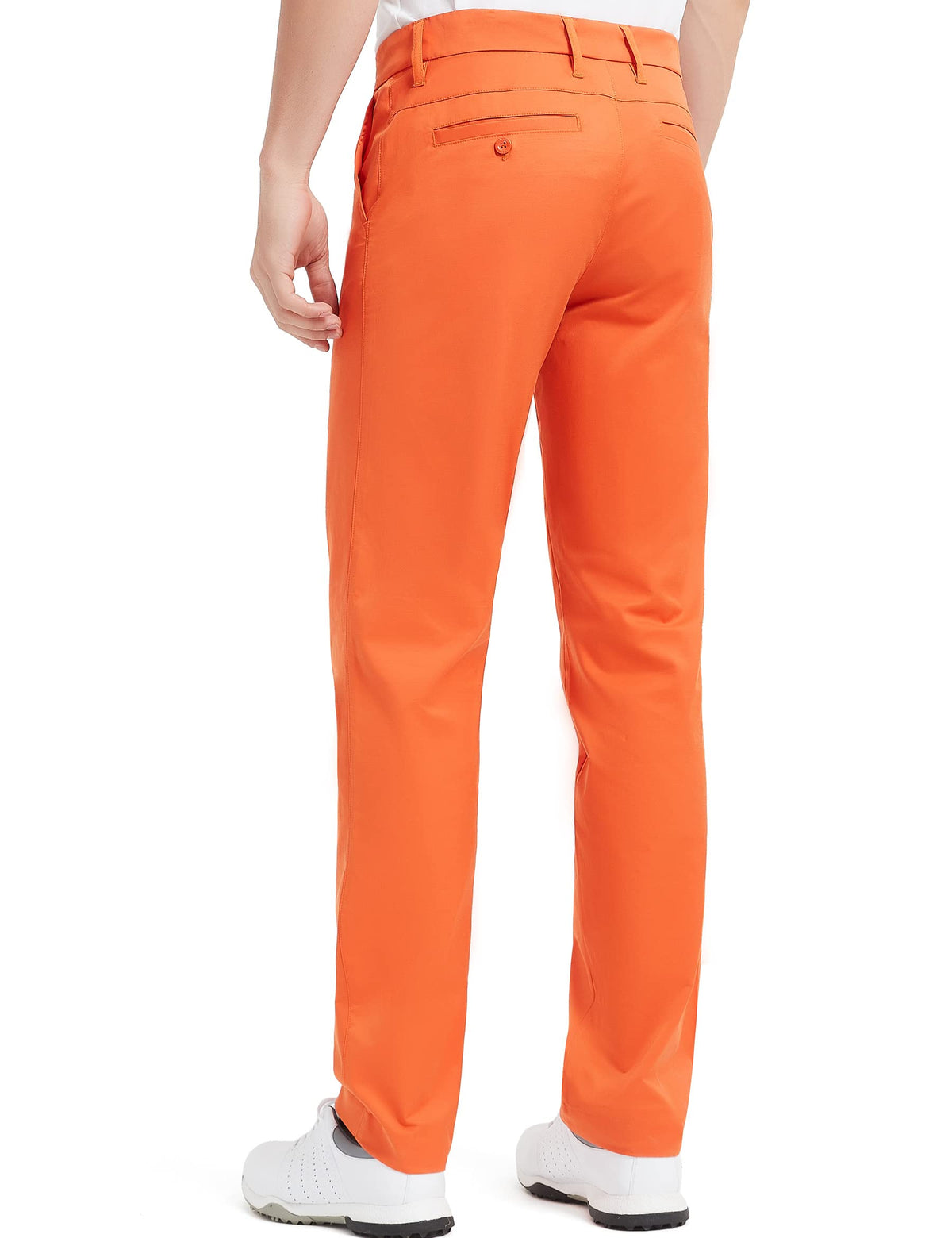 Lesmart golf pants UPF50 fabric front view highlights sun protection during sunny rounds.