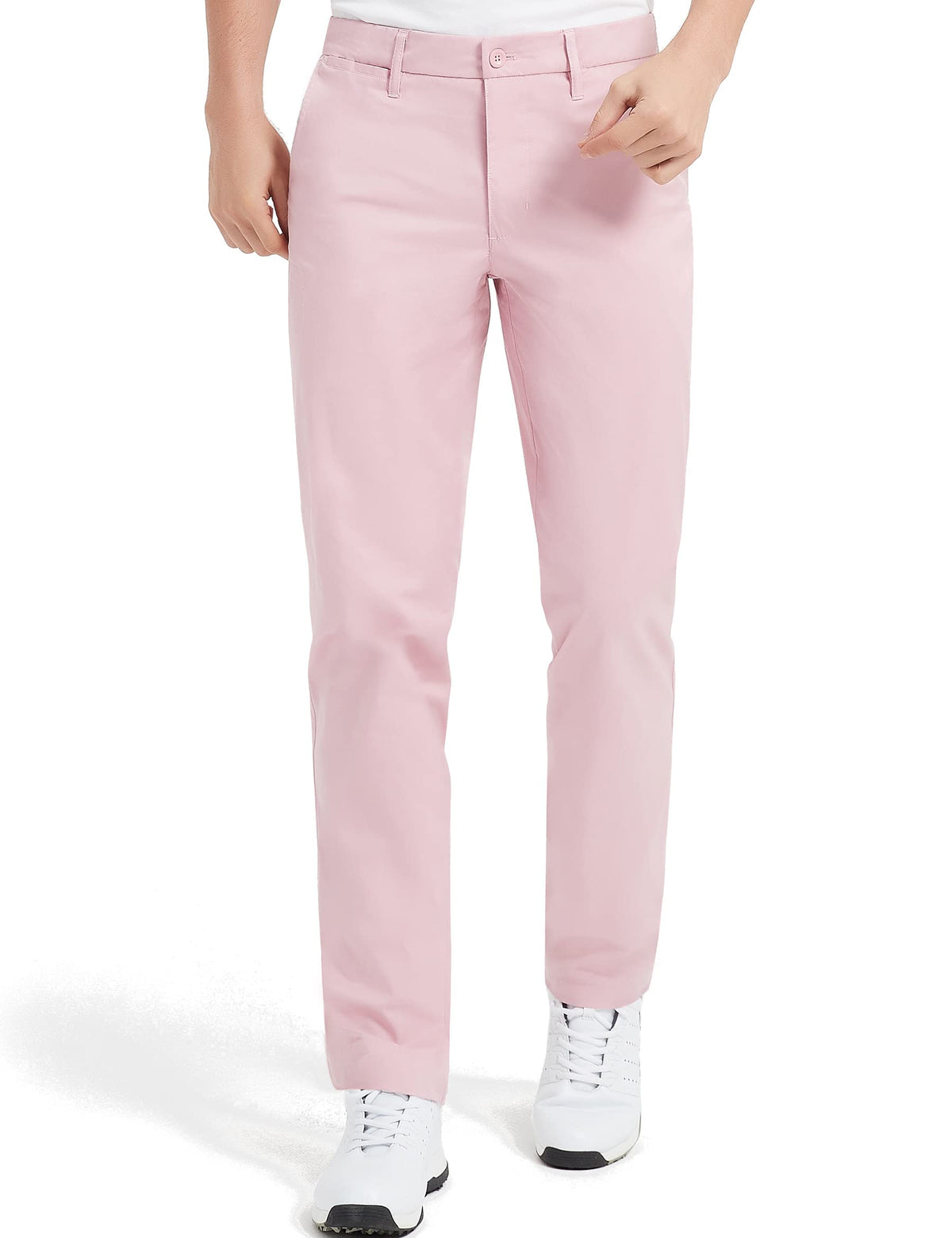 Lesmart Men Golf Pants fabric closeup reveals breathable stretch for warm days.
