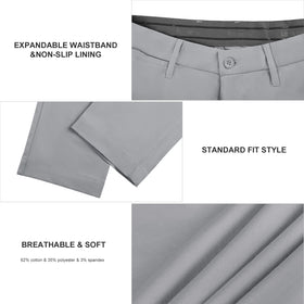 Lesmart grey-color pants offer versatile on/off course style.