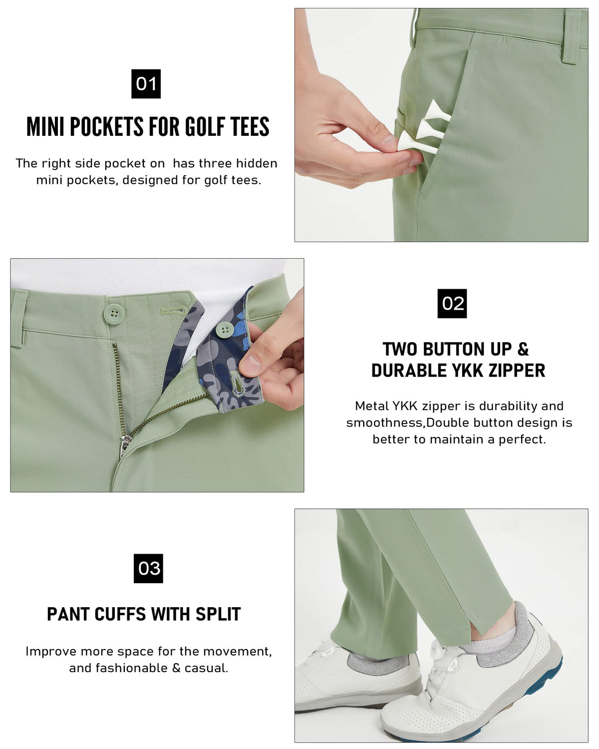 Lesmart pants moisture-wicking fabric for dry comfort during activity.