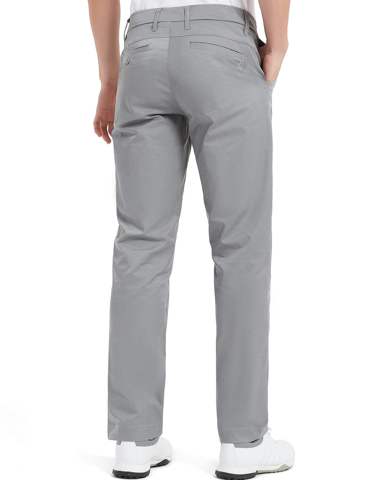 Lesmart golf pants UPF 50 logo close-up for sun protection.
