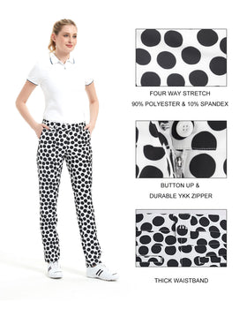 Lesmart women's golf pants five-pocket design secures tees and scorecards.