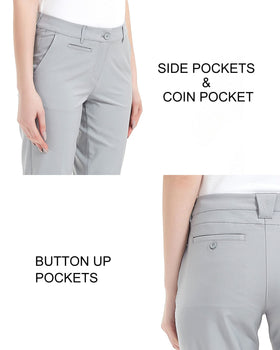 Lesmart women's golf pants offer UPF50+ sun protection and lightweight comfort.