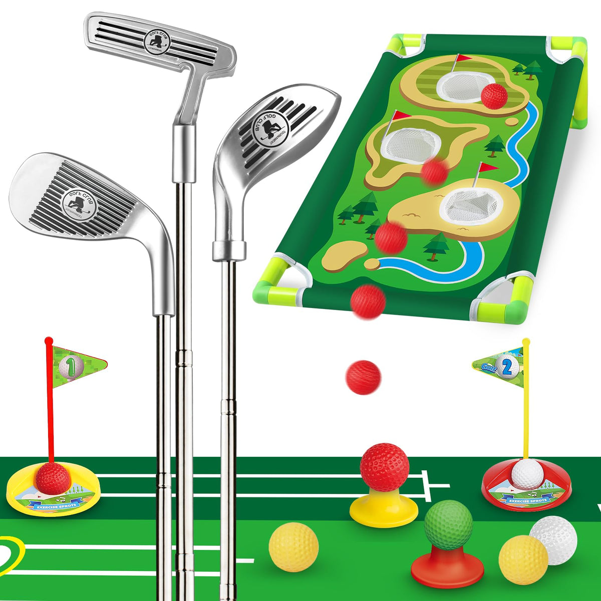 Letapapa toddler golf set wood club shows adjustable length for growing players