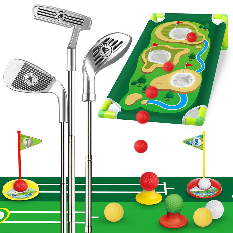 Letapapa toddler golf set wood club shows adjustable length for growing players