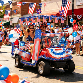 letesult pleated fan flag adds classic Americana flair
