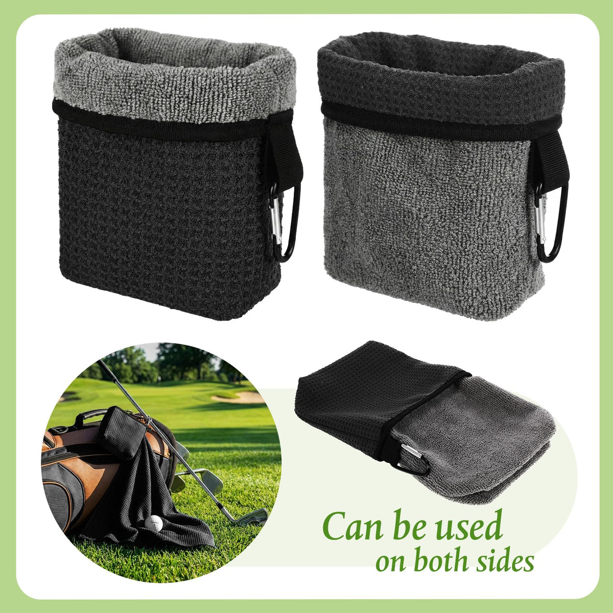 Lewtemi durable clip attaches to golf bag for hands-free use.
