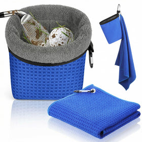 Lewtemi golf cleaning bag with extended 16 cm height for thorough club care.