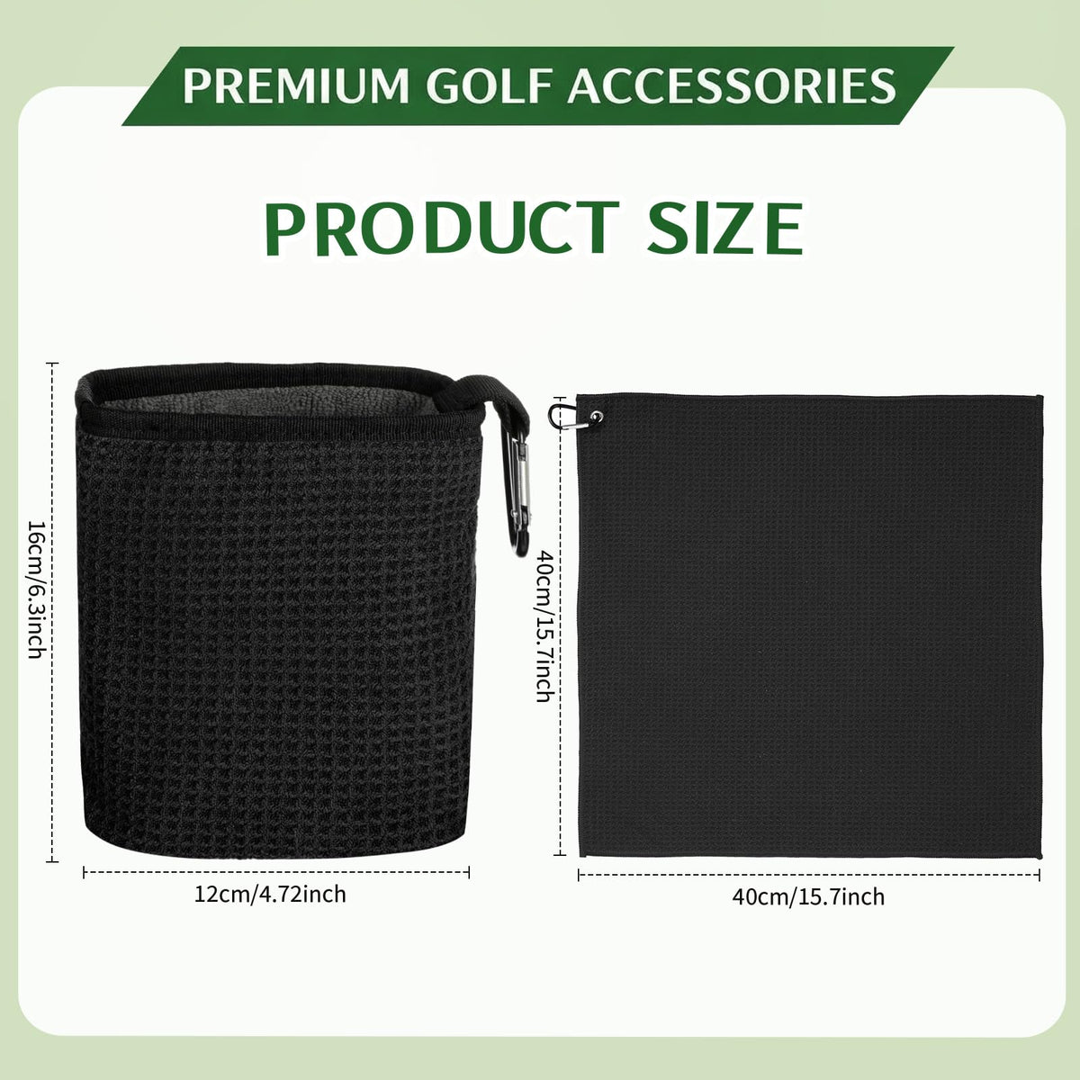 Lewtemi golf towel with clip dries clubs quickly during rounds.