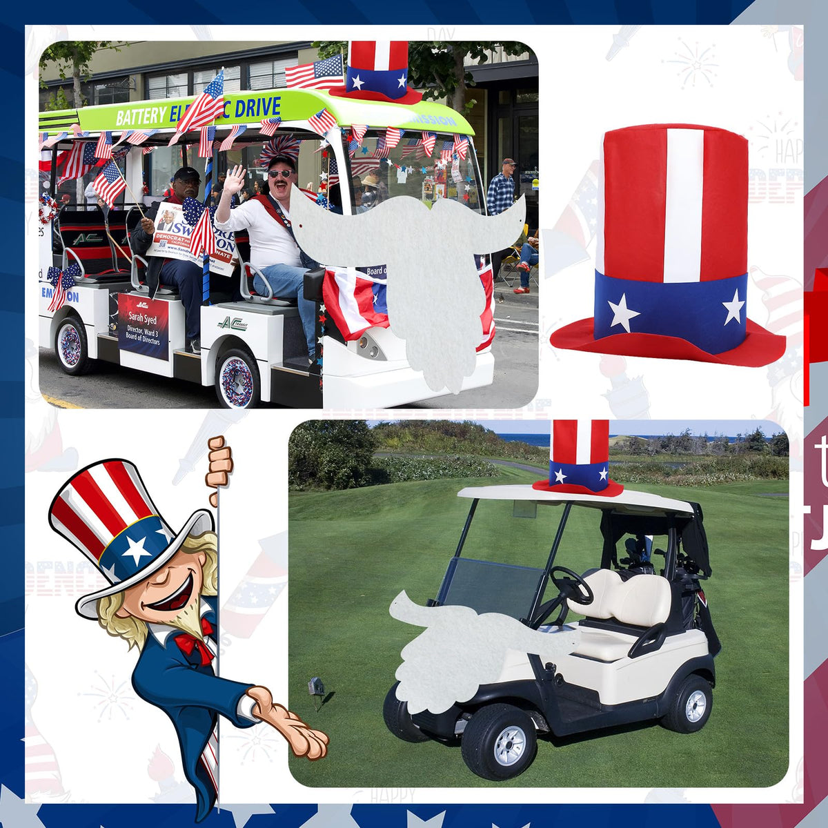 Leyndo colorful Independence Day decor improves visibility and mood on the road.