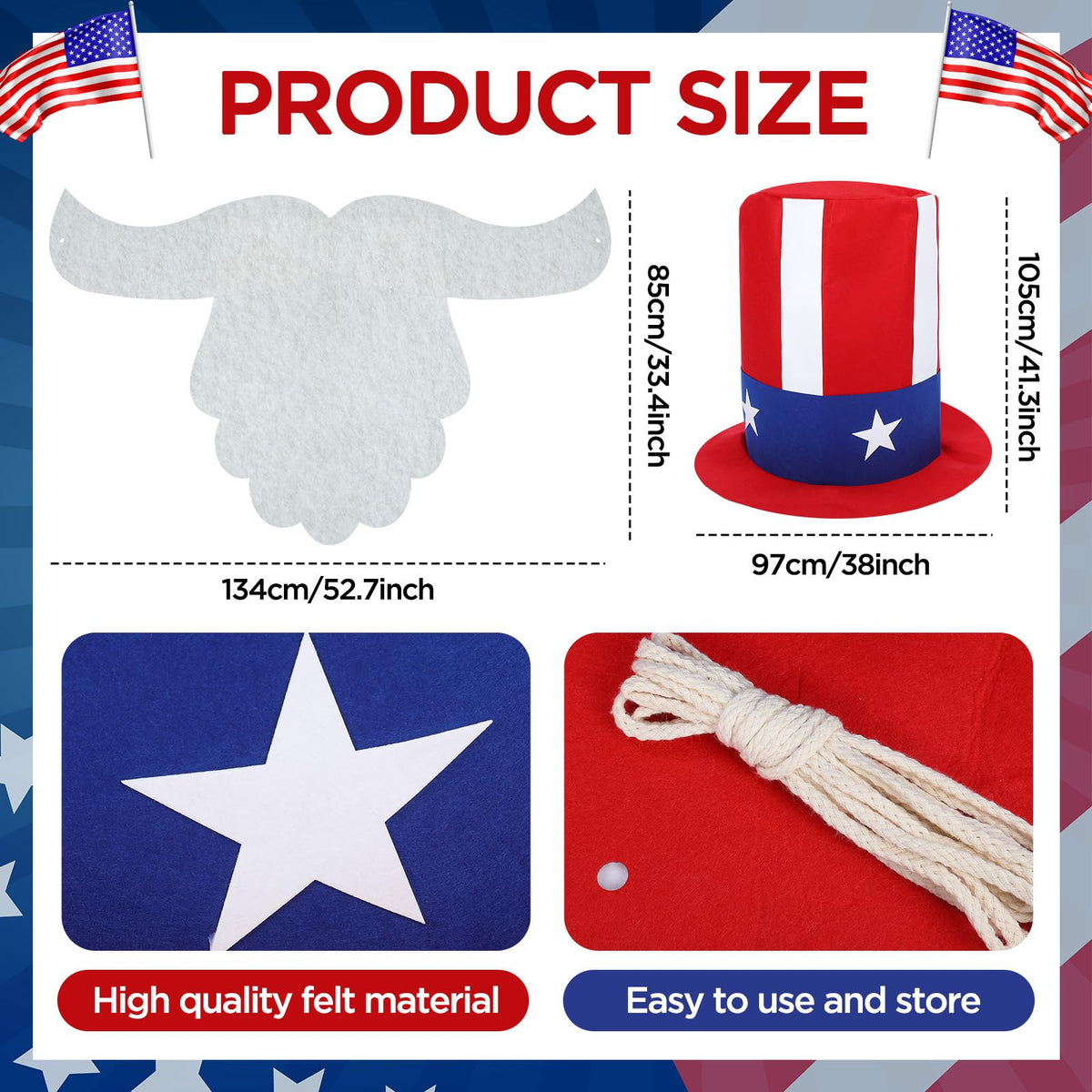 Leyndo Fourth of July parade decor set enhances outdoor vehicle celebrations.