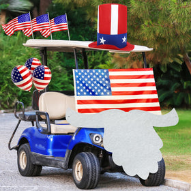 Leyndo Independence Day beard car decor creates a playful, eye-catching patriotic look.