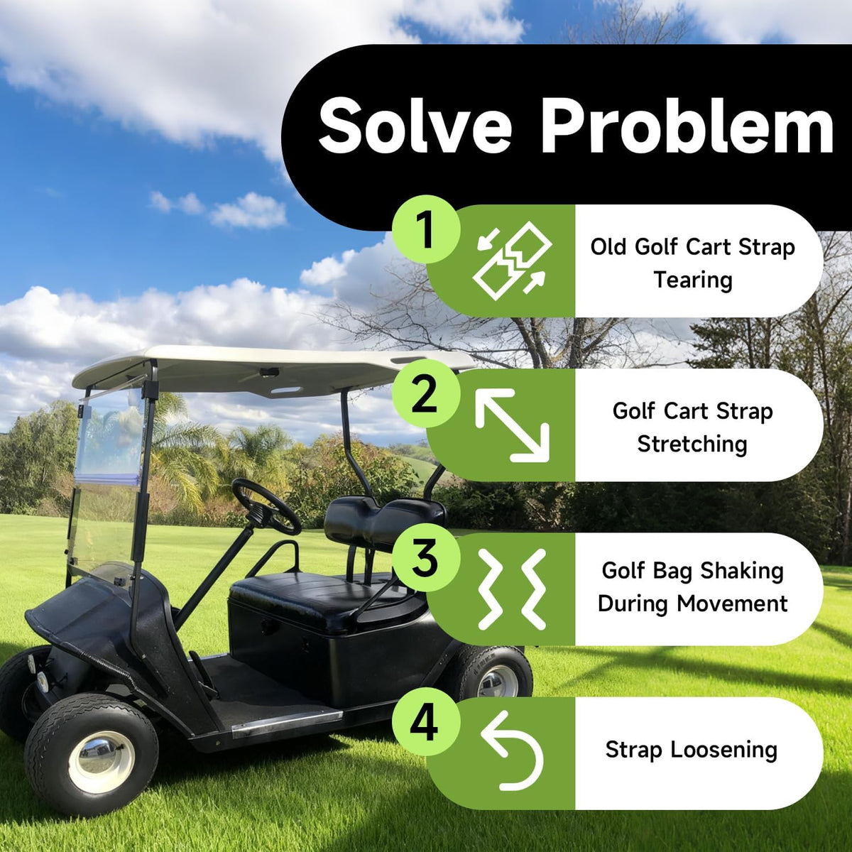 LEYURISE rugged strap supports heavy golf bags on demanding courses.