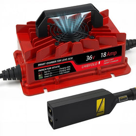 LHIBYOLO 36V golf cart charger front view showing design and form for EZGO TXT.