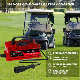 LHIBYOLO automatic shutdown protects the cart when charging completes.