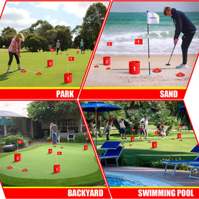 LHPY golf balls and tees for quick setup and casual fun