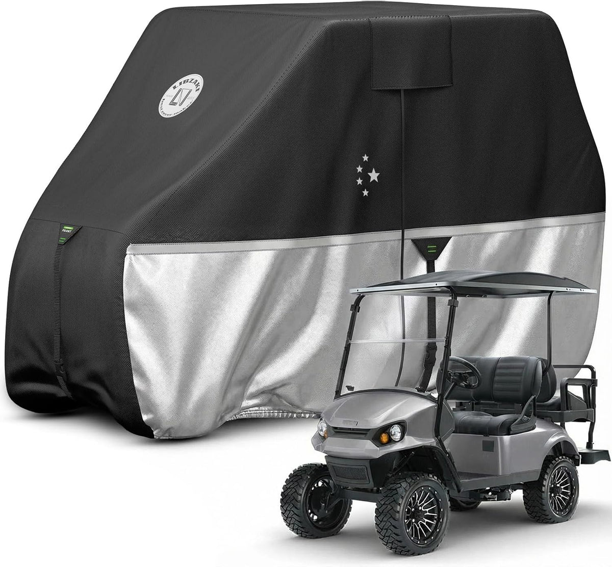 LI LIBZAKI golf cart cover front view with durable weather protection