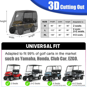 LI LIBZAKI golf cart cover rear view showing reflective strips for night visibility