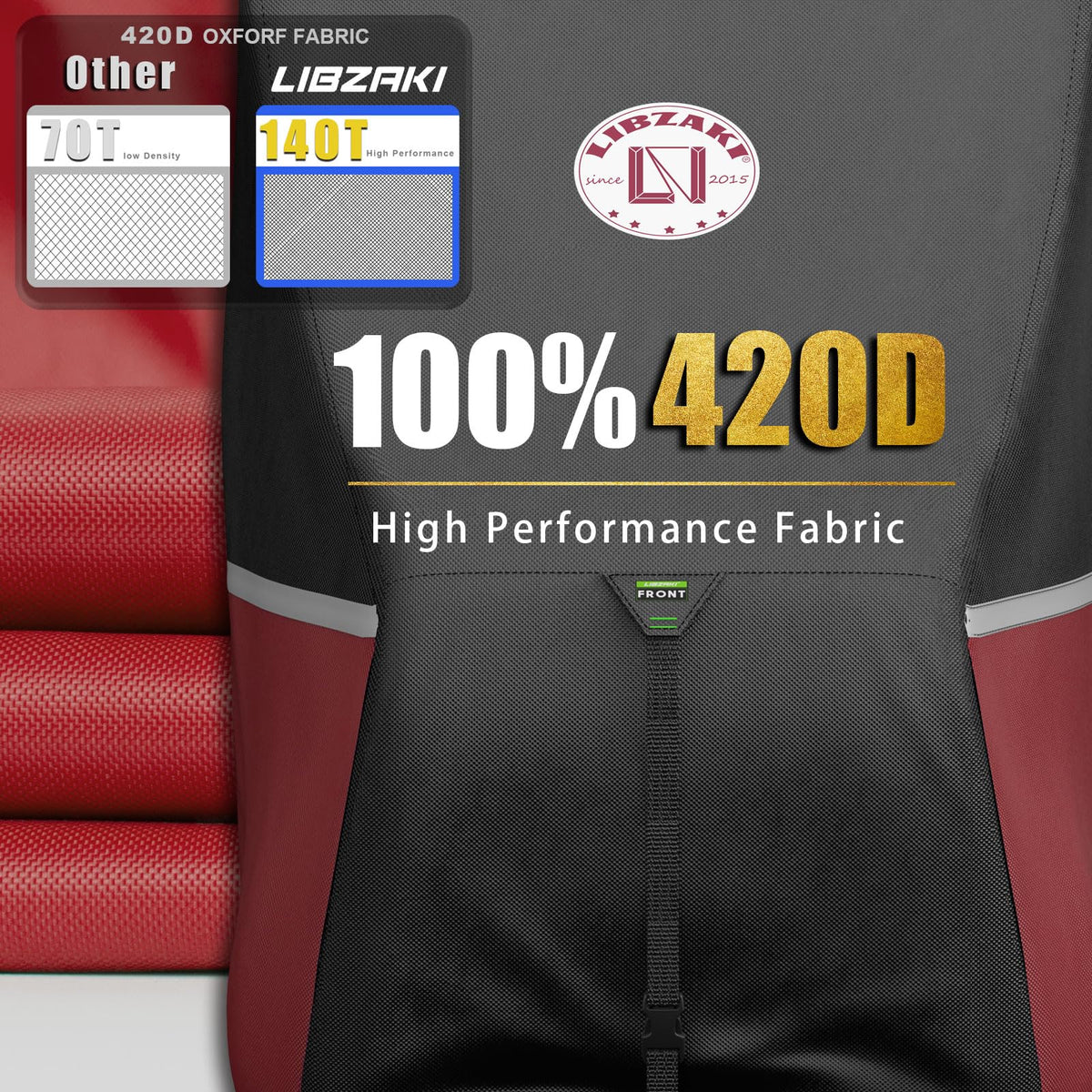 LI LIBZAKI golf cart cover side buckles provide secure wind protection.