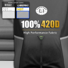LI LIBZAKI golf cart cover side view emphasizes windproof buckles and secure hem.