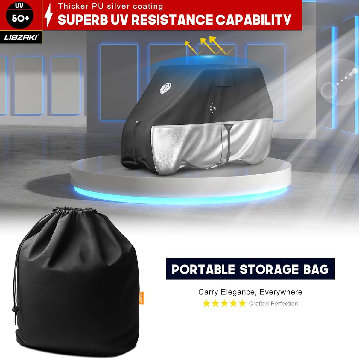 LI LIBZAKI golf cart cover universal fit supports EZGO Club Car Yamaha models
