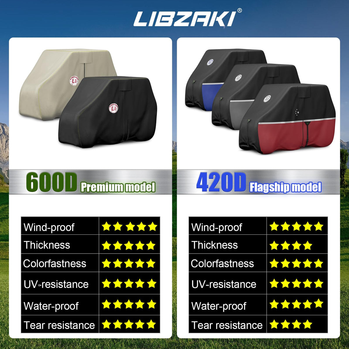 LI LIBZAKI cover rear view with access zippers for loading.