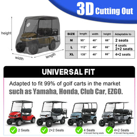 LI LIBZAKI waterproof golf cart cover side view with breathable vent design