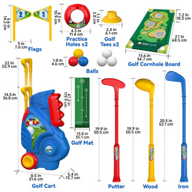 Liberry ball holders arranged with other accessories for tidy play.