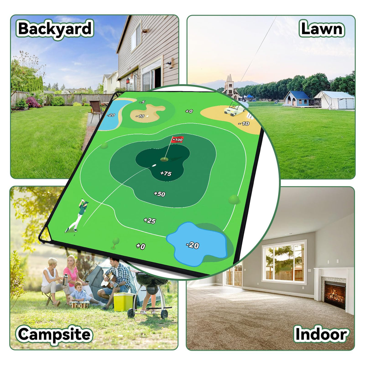 Hitting mat with realistic turf enhances aiming at home