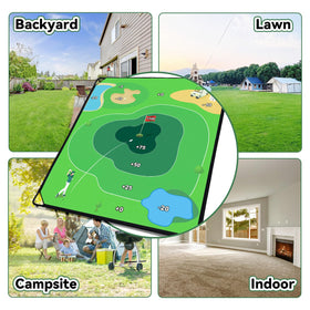 Hitting mat with realistic turf enhances aiming at home