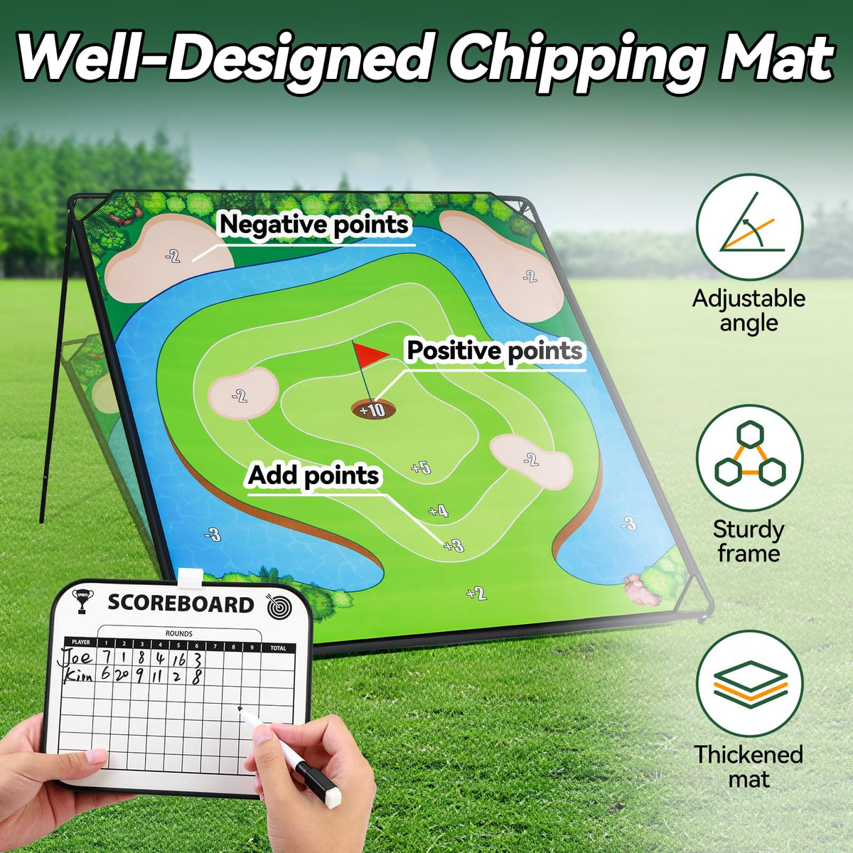 Liberry non-slip hitting mat protects clubs during swings