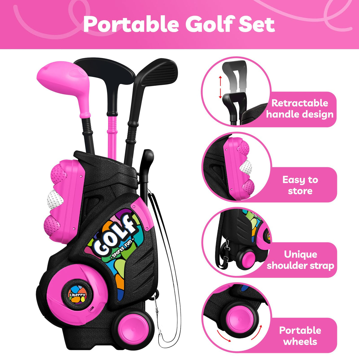 Liberry iron golf club left-handed friendly, designed for comfortable use