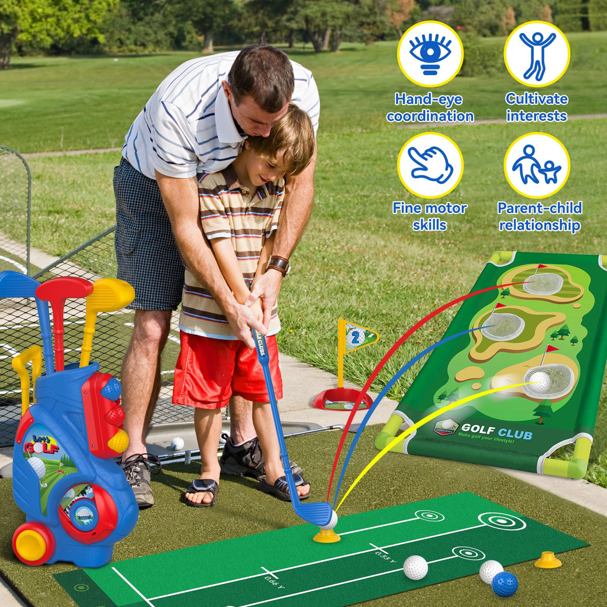 Liberry toddler golf clubs set with left-handed compatibility and balanced weight.