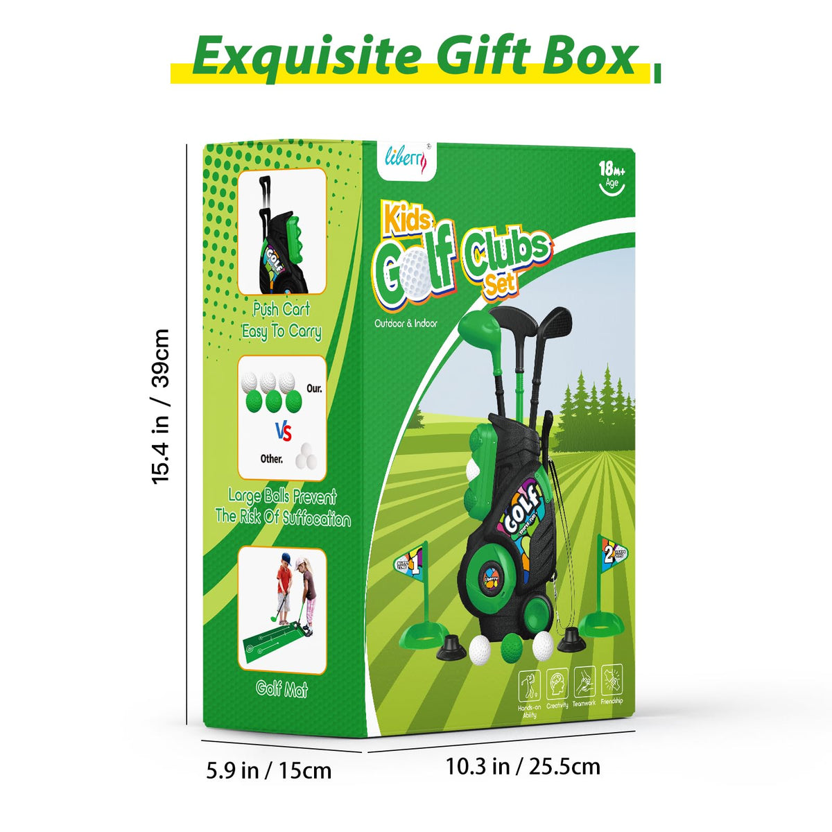 Liberry toddler golf kit in use by a child outdoors.