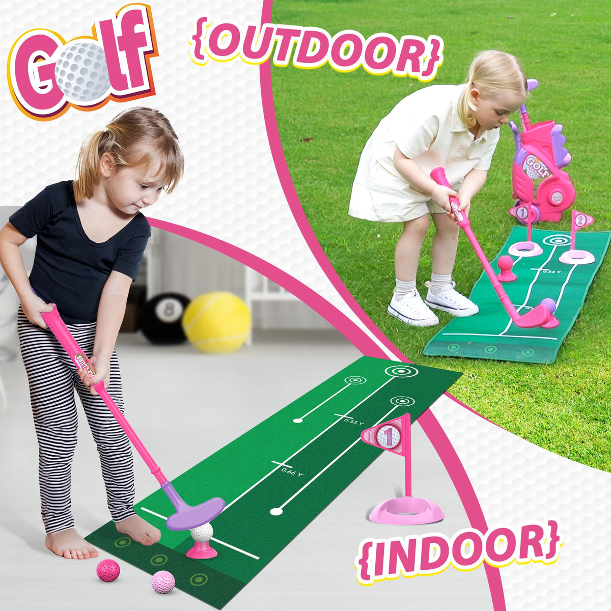 Six color balls support varied play and quick recognition.