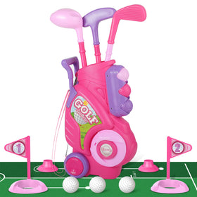 Liberry toddler golf set with pink cart for safe indoor play