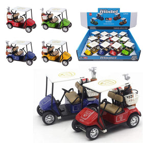 Liberty Imports mini golf carts 12-pack front view for desk decor and party centerpieces